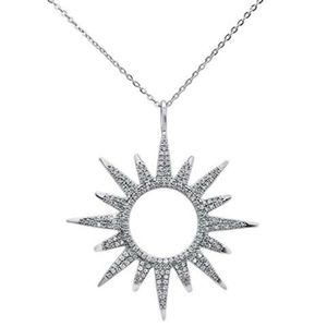 .42ct 14kt white gold diamond starburst pendant